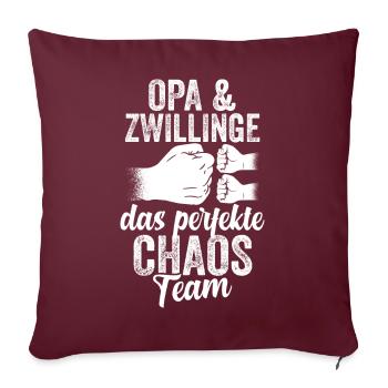 Opa Und Zwillinge Großvater - Sofakissenbezug 45 x 45 cm - Burgunderrot - Vorne