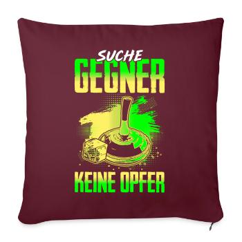 Eisstock Suche Gegner Keine Opfer Stockschütze - Sofakissenbezug 45 x 45 cm - Burgunderrot - Vorne