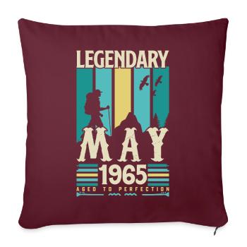 cadeau Anniversaire Mai 1965, Vintage mai 1965. - Housse de coussin décorative 45 x 45 cm - bordeaux - Devant