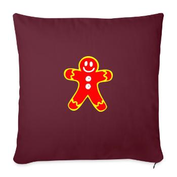 Gingerbread man figure for Christmas - Sofa pillowcase 17,3'' x 17,3'' (45 x 45 cm) - burgundy - Front