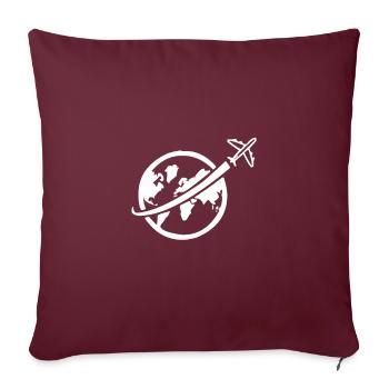 Travel Airplane around the world Trip around the world - Sofa pillowcase 17,3'' x 17,3'' (45 x 45 cm) - burgundy - Front