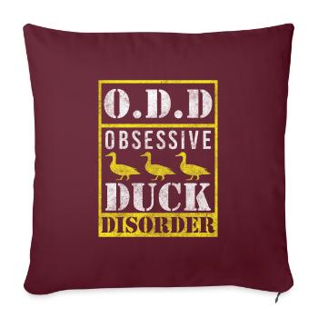 Canetons, Canard baigneur, , Sauvagine - Housse de coussin décorative 45 x 45 cm - bordeaux - Devant