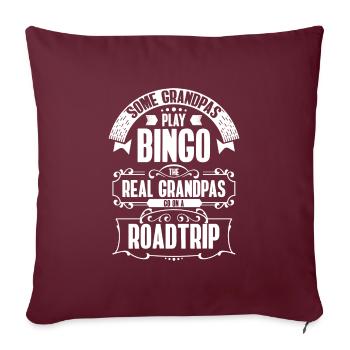 Road trip road venture - Housse de coussin décorative 45 x 45 cm - bordeaux - Devant