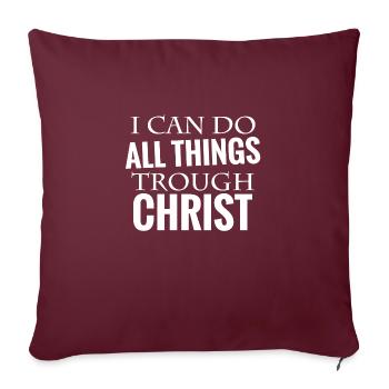 bibelvers Christus - Sofakissenbezug 45 x 45 cm - Burgunderrot - Vorne