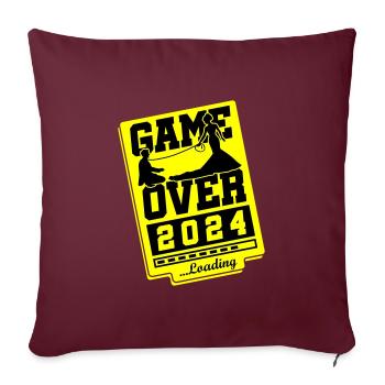 Wedding Loading 2024 Game Over - Housse de coussin décorative 45 x 45 cm - bordeaux - Devant