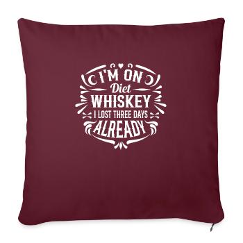 Whisky diététique blanc - Housse de coussin décorative 45 x 45 cm - bordeaux - Devant