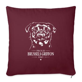 Brussels Griffon Dad Chien Chiens Wilsigns - Housse de coussin décorative 45 x 45 cm - bordeaux - Devant