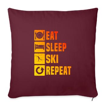 Ski de fond Classique Femmes Ski de fond Patinage Ski de fond - Housse de coussin décorative 45 x 45 cm - bordeaux - Devant