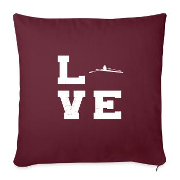 rameurs femmes aviron aviron hommes - Housse de coussin décorative 45 x 45 cm - bordeaux - Devant