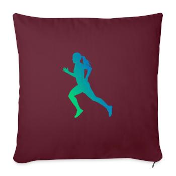 Cross Country Running Running Jogging Hommes - Housse de coussin décorative 45 x 45 cm - bordeaux - Devant