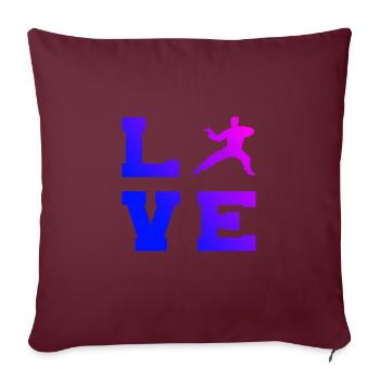 Kungfu Wushu Kung Fu Femmes Hommes Arts Martiaux - Housse de coussin décorative 45 x 45 cm - bordeaux - Devant