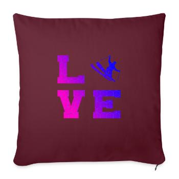 Freestyle Ski Ski Freestyle Slopestyle Hommes - Housse de coussin décorative 45 x 45 cm - bordeaux - Devant