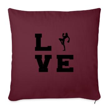 Kickboxing Boxe féminine Boxe Kickboxeuse - Housse de coussin décorative 45 x 45 cm - bordeaux - Devant