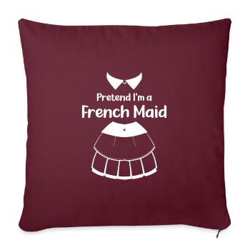 Faites semblant d’être une femme de chambre française costume d’Halloween - Housse de coussin décorative 45 x 45 cm - bordeaux - Devant