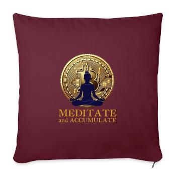 Meditieren und Bitcoin sammeln Krypto Yoga - Sofakissenbezug 45 x 45 cm - Burgunderrot - Vorne