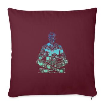 Bookworm Reader Literature - Sofakissenbezug 45 x 45 cm - Burgunderrot - Vorne