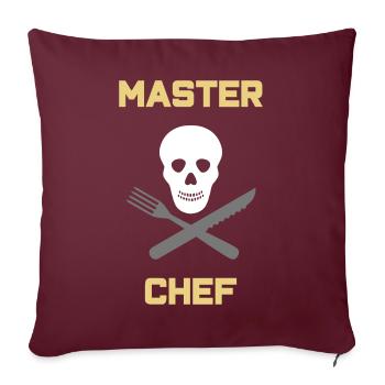 ★ Les couleurs du design peuvent être modifiées ★ Master chef (coutellerie) - Housse de coussin décorative 45 x 45 cm - bordeaux - Devant