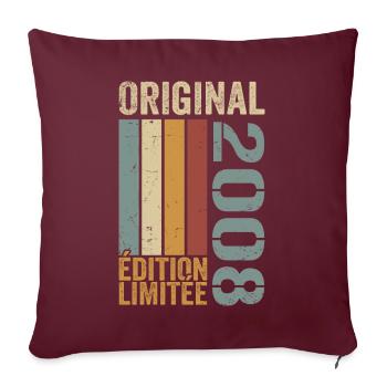 Original Vintage 2008 édition limitée 2008 - Housse de coussin décorative 45 x 45 cm - bordeaux - Devant