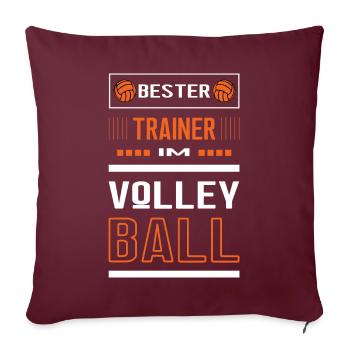 Bester Volleyball Trainer Volleyballtrainer Vball - Sofakissenbezug 45 x 45 cm - Burgunderrot - Vorne