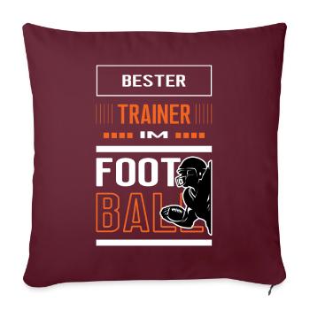 Bester Football Trainer Footballtrainer Training - Sofakissenbezug 45 x 45 cm - Burgunderrot - Vorne
