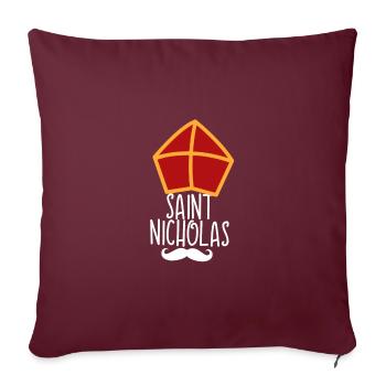 Saint-Nicolas - Housse de coussin décorative 45 x 45 cm - bordeaux - Devant