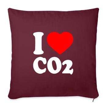 I love co2 - Sofakissenbezug 45 x 45 cm - Burgunderrot - Vorne