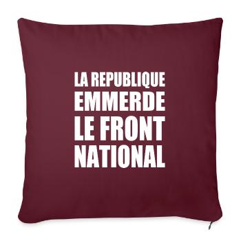 Die Republik fickt den Front National - Sofakissenbezug 45 x 45 cm - Burgunderrot - Vorne