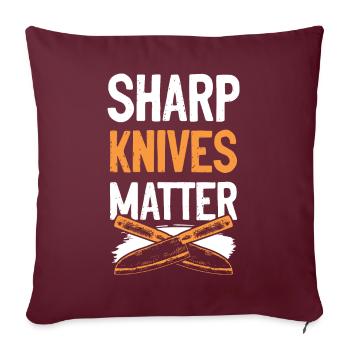 chef cuisinier couteau disant - Housse de coussin décorative 45 x 45 cm - bordeaux - Devant
