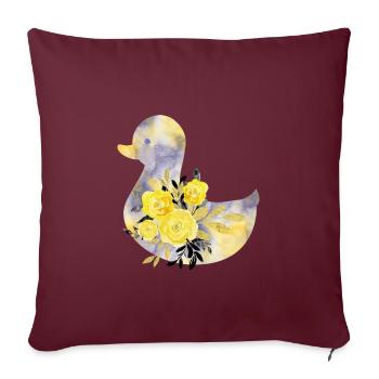 Floral ducky - Sofakissenbezug 45 x 45 cm - Burgunderrot - Vorne