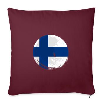 Drapeau finlandais Suomi Drapeau finlandais Look utilisé - Housse de coussin décorative 45 x 45 cm - bordeaux - Devant