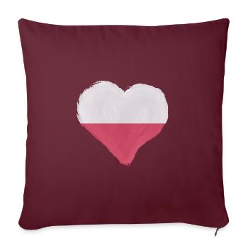 Pologne Drapeau utilisé Look Polska Drapeau polonais - Housse de coussin décorative 45 x 45 cm - bordeaux - Devant