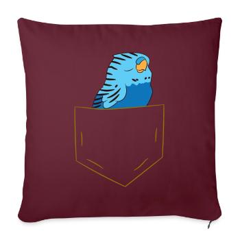 Perruche - Dans la poche poitrine / poche de chemise - Housse de coussin décorative 45 x 45 cm - bordeaux - Devant