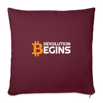 Revolution beginnt Bitcoin-Krypto - Sofakissenbezug 45 x 45 cm - Burgunderrot - Vorne