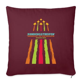 Himmelsgeheimnisse: Kondensstreifen vs. Chemtrails - Sofakissenbezug 45 x 45 cm - Burgunderrot - Vorne