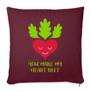 Tu fais ma betterave de cœur! - Housse de coussin décorative 45 x 45 cm - bordeaux - Devant