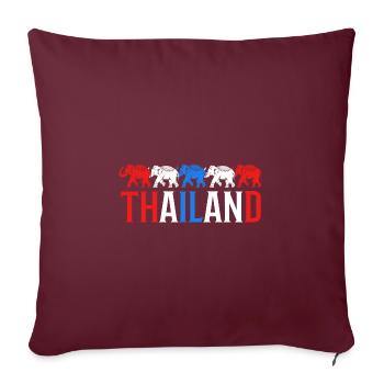 Thailand - Sofakissenbezug 45 x 45 cm - Burgunderrot - Vorne