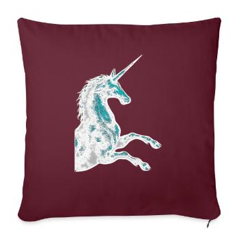 Licorne magique / Esprit Licorne - Housse de coussin décorative 45 x 45 cm - bordeaux - Devant
