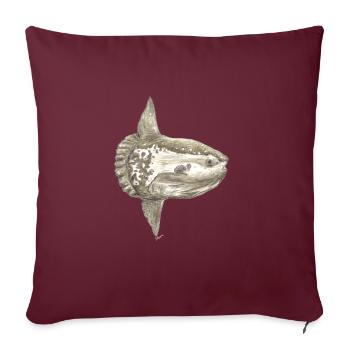 Mola mola poisson-lune pour les pêcheurs, les plongeurs - Housse de coussin décorative 45 x 45 cm - bordeaux - Devant