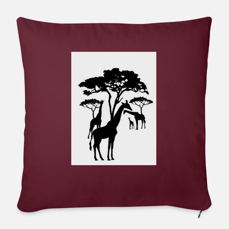 Giraffen - Sofakissenbezug 45 x 45 cm - Burgunderrot