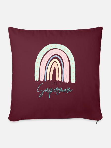 I Am A Supermom - Sofakissenbezug 45 x 45 cm - Burgunderrot