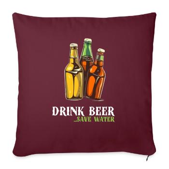Bier trinken - Sofakissenbezug 45 x 45 cm - Burgunderrot - Vorne