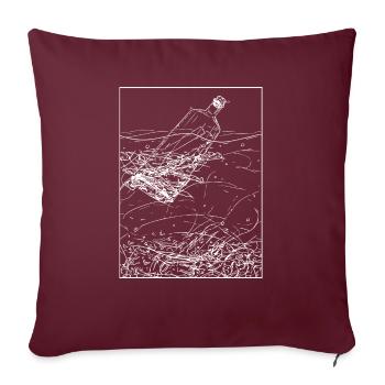 Flaschenpost - Sofakissenbezug 45 x 45 cm - Burgunderrot - Vorne