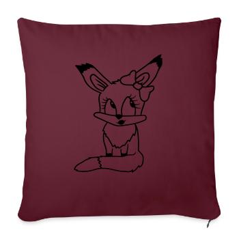 renard femelle fille jolie arc femme belle - Housse de coussin décorative 45 x 45 cm - bordeaux - Devant