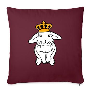 Royal Bunny Crown King Queen Prince Princess - Sofa pillowcase 17,3'' x 17,3'' (45 x 45 cm) - burgundy - Front