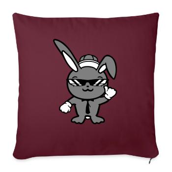 Lunettes de soleil lapin Cappy cravate Cool Hat Comic - Housse de coussin décorative 45 x 45 cm - bordeaux - Devant