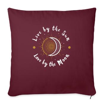 Live By The Sun Love By The Moon - Housse de coussin décorative 45 x 45 cm - bordeaux - Devant