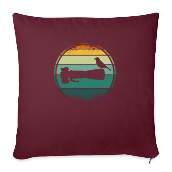 Photographie de nature | Long objectif | Oiseau avant la - Housse de coussin décorative 45 x 45 cm - bordeaux - Devant