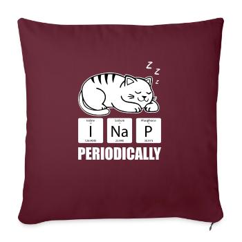 I Nap Periodically - Funny Science Cat Chat - Housse de coussin décorative 45 x 45 cm - bordeaux - Devant