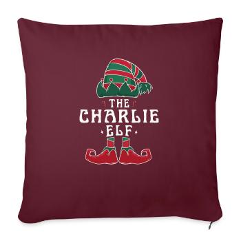 Charlie Elf famille Match groupe Noël maman - Housse de coussin décorative 45 x 45 cm - bordeaux - Devant