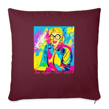 Illustration, coloré, graffiti, pomme d’iris - Housse de coussin décorative 45 x 45 cm - bordeaux - Devant